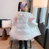 Girls Glossy Long Down Jacket Girls Fashion Wings Korean Style Cotton-Padded Jacket