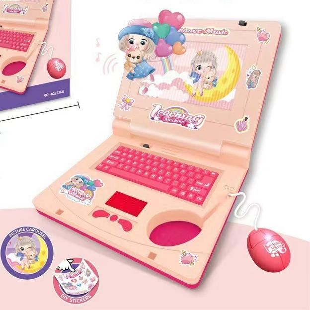 Kids Learning Laptop LED Electronic Learning Machine With Music And Light Cognitive Educational Toy Gift For Children