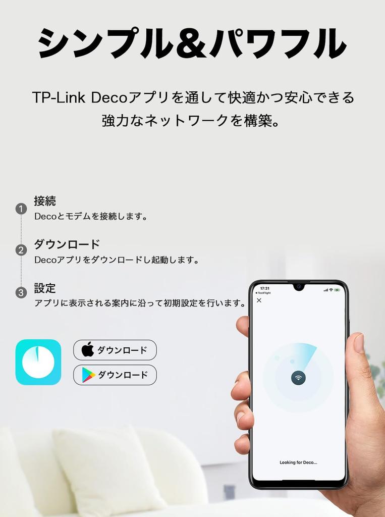 5G Compatible SIM Free Router Mesh System AX3000 Standard 2402 574Mbps Deco TP-Link Wi-Fi Wi-Fi + X50-5G(1-pack)(JP)