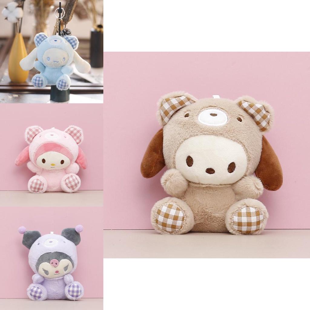 Sanrio Melody Cinnamoroll Kuromi Plush Pendant Cartoon Doll Keychain Stuffed Toys