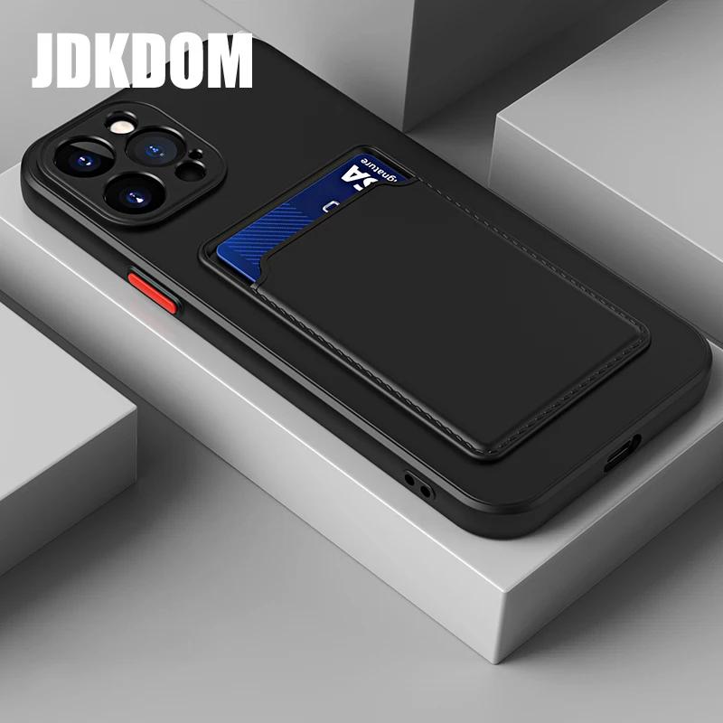 Credit Card Slot Wallet Phone Case for 17 Air 16 15 14 Plus 13 12 11 Pro Max Shockproof Protective Shell