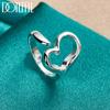 925 Sterling Silver Heart-shaped Open Ring Fashion Wedding Jewelry