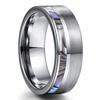 Fashion 8mm Silver Color Brushed Men 'S Stainless Steel Ring Colorful Abalone Shell Inlay Men 'S Ring Wedding Band Jewelry Gifts