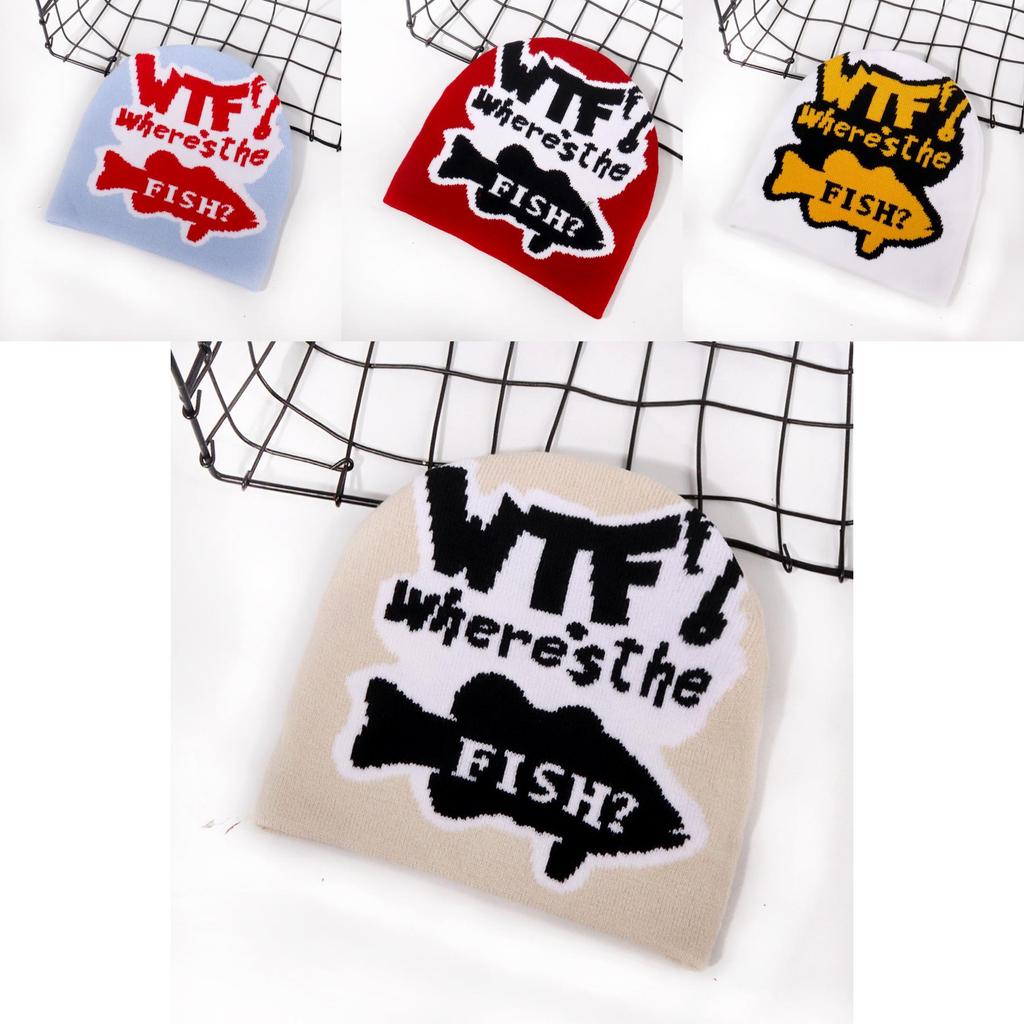 Fashion Color Blocked Letter Pattern Neutral Casual Warm Knitted Hat For Unisex Daily Fashion