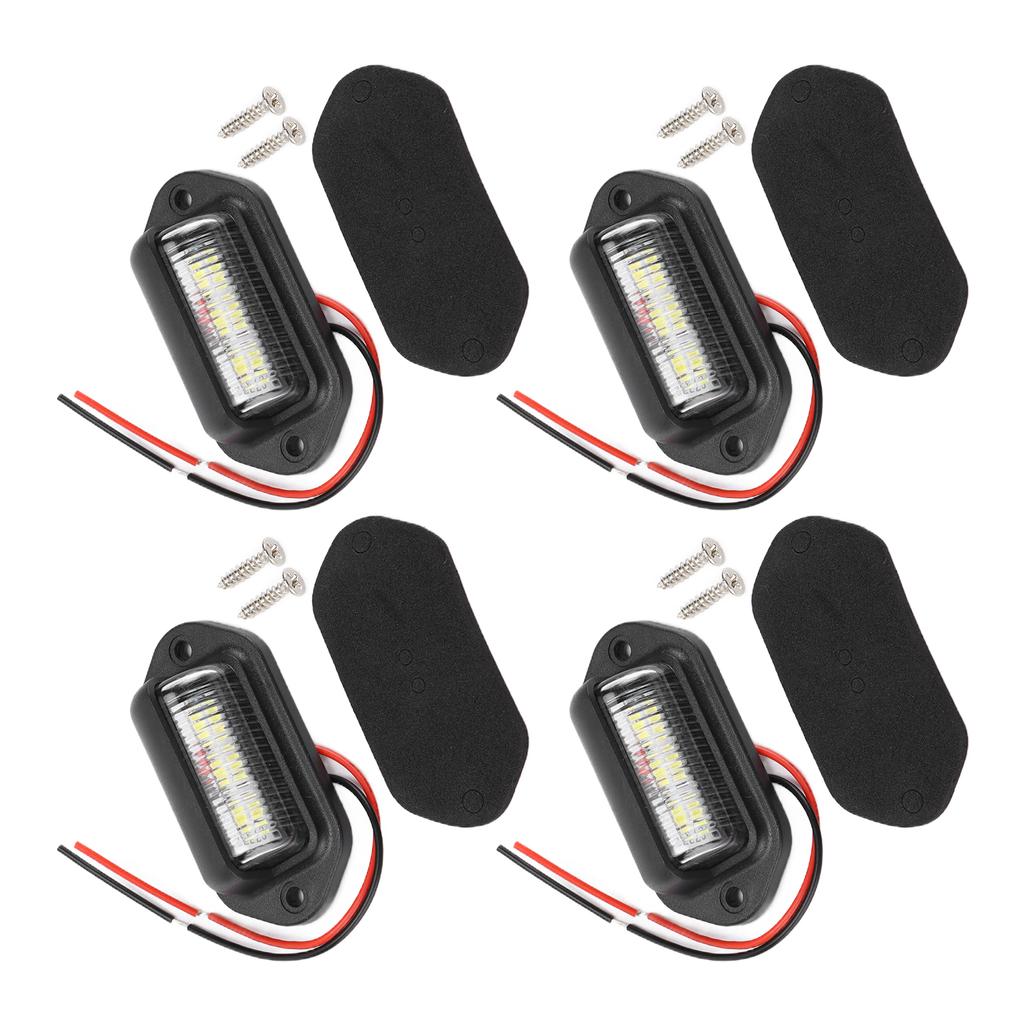 4 шт. 12 В 6 светодиодных ламп для номерного знака, высокая яркость, белый свет, водонепроницаемый для автомобиля