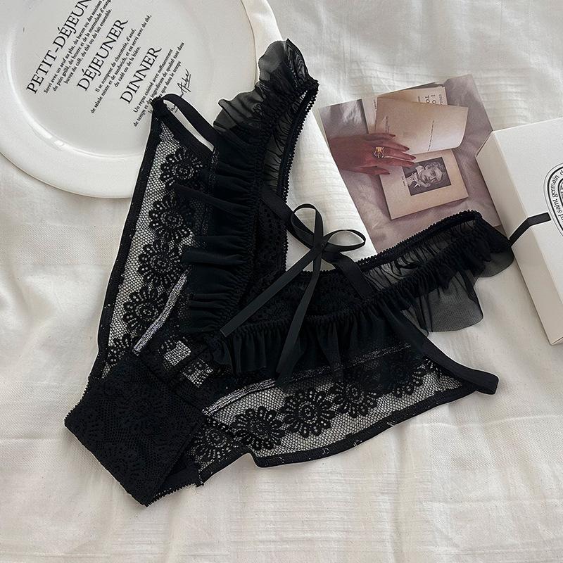 Европейские и американские кружевные трусики с оборками на низкой талии - Сексуальные, дышащие, хлопковый комфорт для женщин