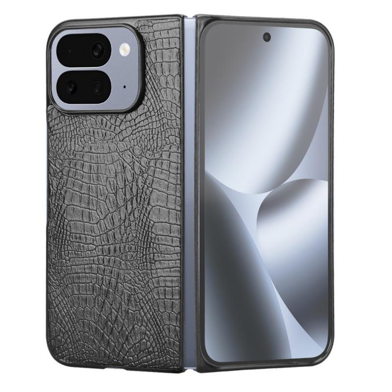 Чехол из кожи аллигатора для Google Pixel 10 Pro Fold с дизайном половинчатого края