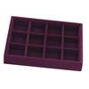 Elegant Velvet Stackable Jewelry Display Tray Case Purple