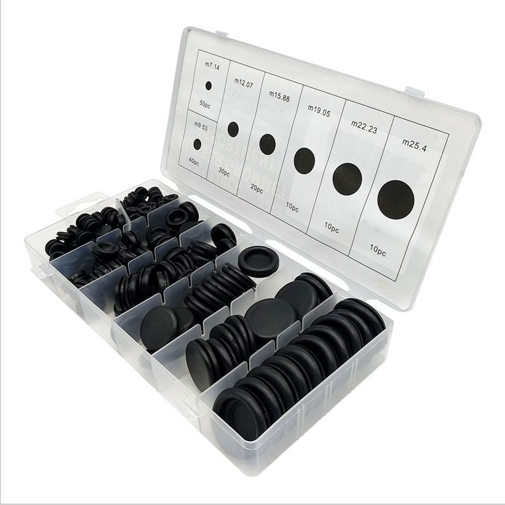 170Pcs Rubber Grommets Assortment Firewall Hole Plug Electrical Wire Gasket Set