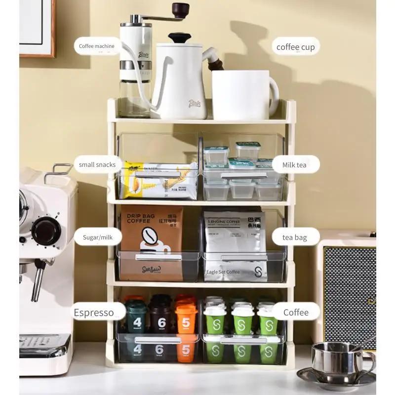 Multi-Purpose Storage Box Rack Tea Bags Coffee Masks Lipstick Cosmetics Kitchen Desk Office Drawer Organization Storage Holder