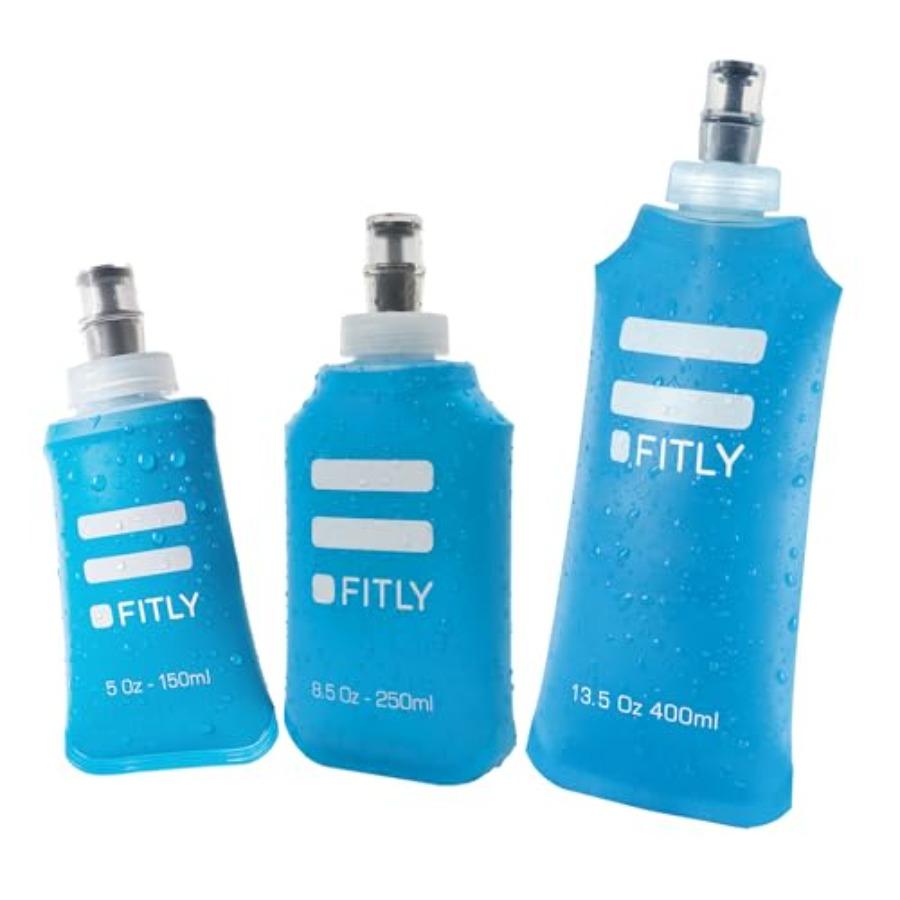 Набор мягких фляг FITLY - 3 ручные складные бутылки для воды для бега, марафона, походов, велоспорта 5 унций 8,5 унций 13,5 унций 15