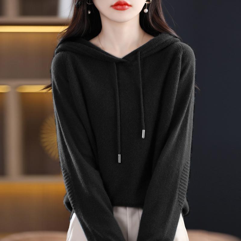 YYFS Женская мода, повседневные однотонные свитера с длинными рукавами и осенне-зимним принтом