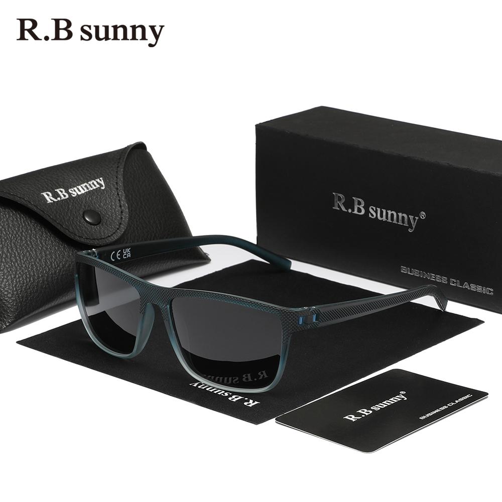 RBsunny Новые модные черные солнцезащитные очки мужские прямоугольные поляризованные очки с защитой от УФ-излучения 400, спортивные женские матовые очки для отдыха на природе