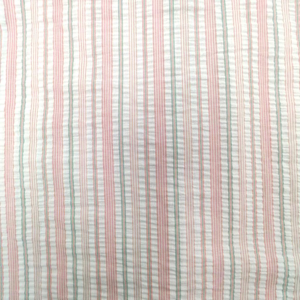 Takihyo EDWIN Long Sleeve Pajama Soccer Check and Stripe Shirt Pink Stripes Women's Set, 100% Cotton, Pattern, Open-Front Pajamas,