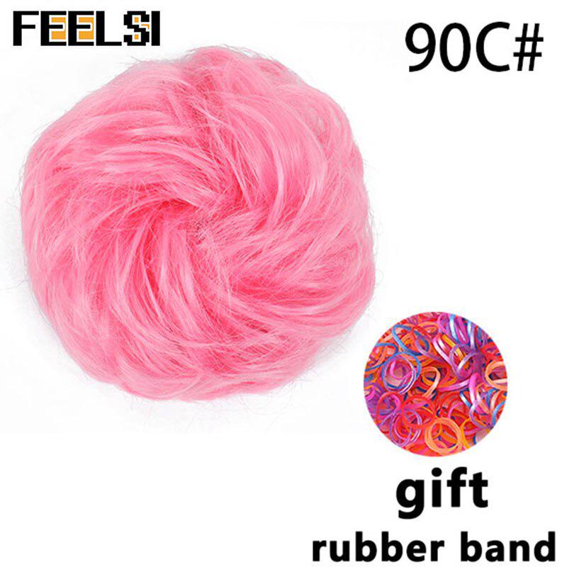 Женский вьющийся шиньон с эластичной резинкой, синтетическая резинка для волос, небрежный пучок, шиньоны