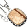 Pendant Picture Jasper Gemstone Valentine'Day Gift Silver Jewelry 1.75"