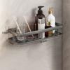 Bathroom Aluminum Shelf Shower No Drill Wall Mounted Organizer Rectangular Storage Rack