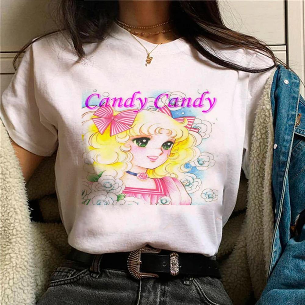 Candy Top Женская дизайнерская футболка Мода Девушка Харадзюку Летняя Хлопковая Футболка с Принтом Летняя Повседневная Удобная Футболка Топ