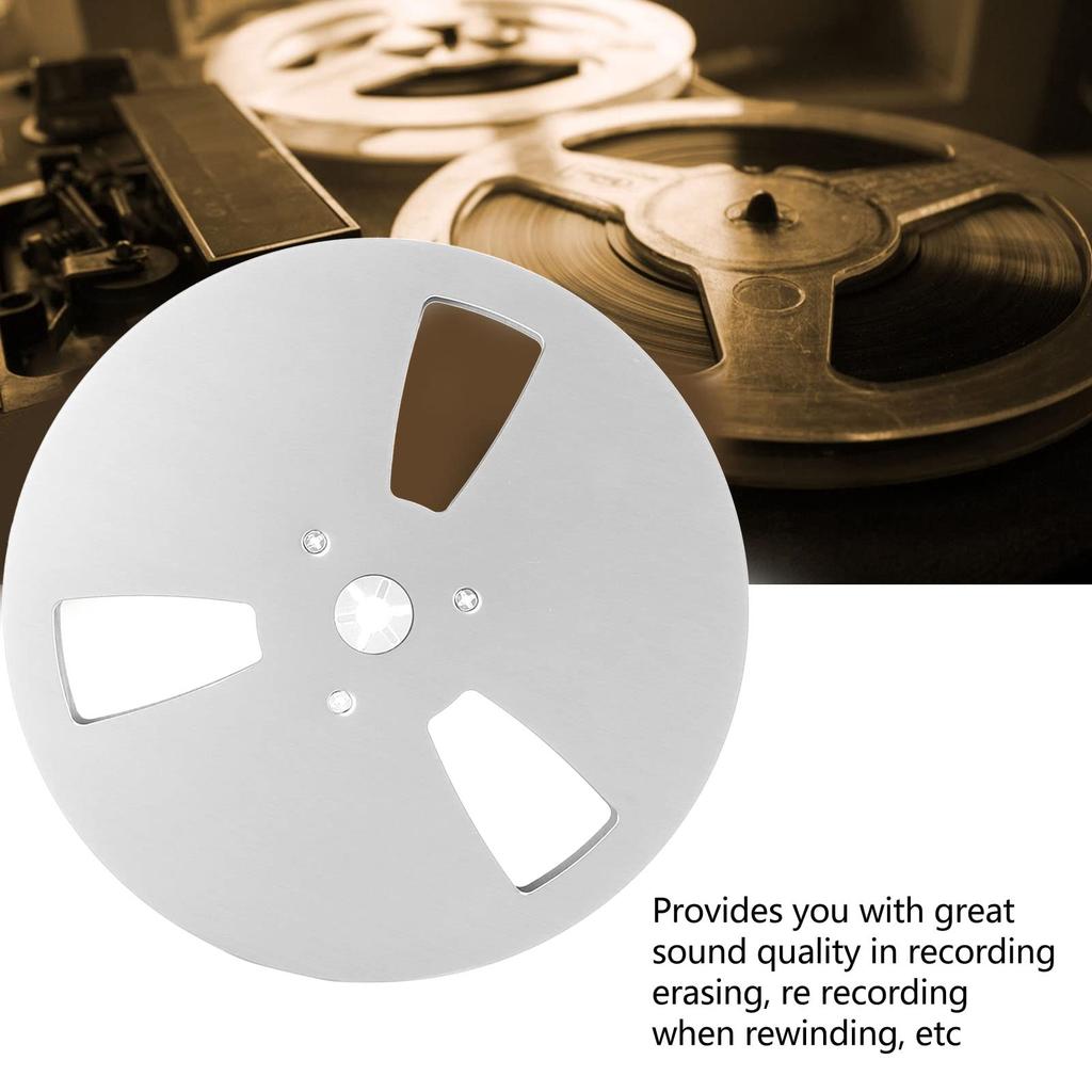 Acogedor to Metal Reel Nub Hinged Universal Studio Mastering Tape Windproof Empty Tape Reel for Open Reel Decks 1/4" 7" Box, 1/4" Take-Up Reel, 3-Hole