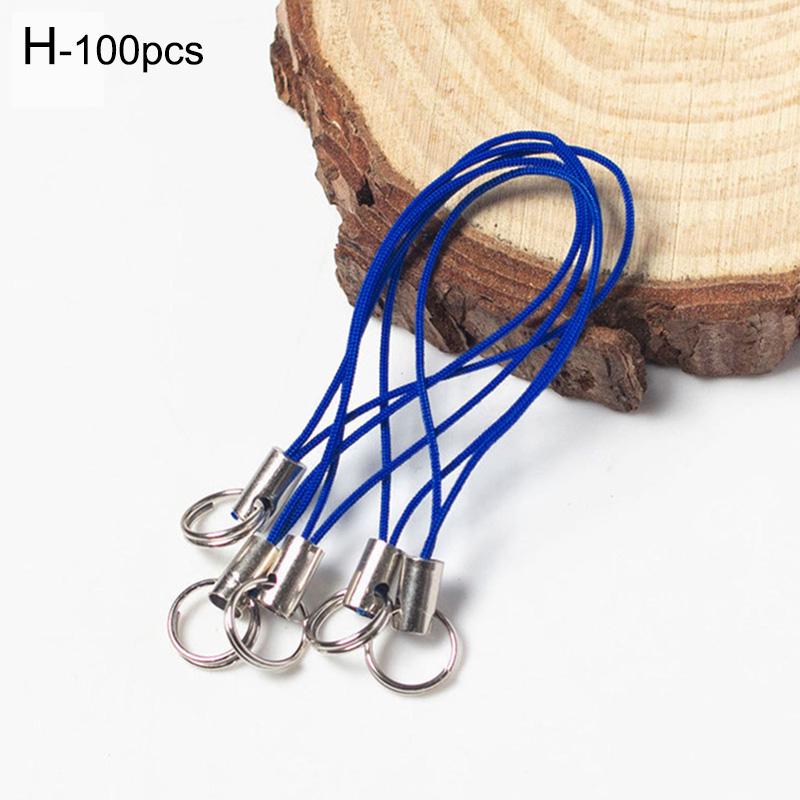 50Pcs Key Rings Cell Phone Braided Lanyard Cords Jewelry Findings DIY Rope Keychains Mobile Clasp