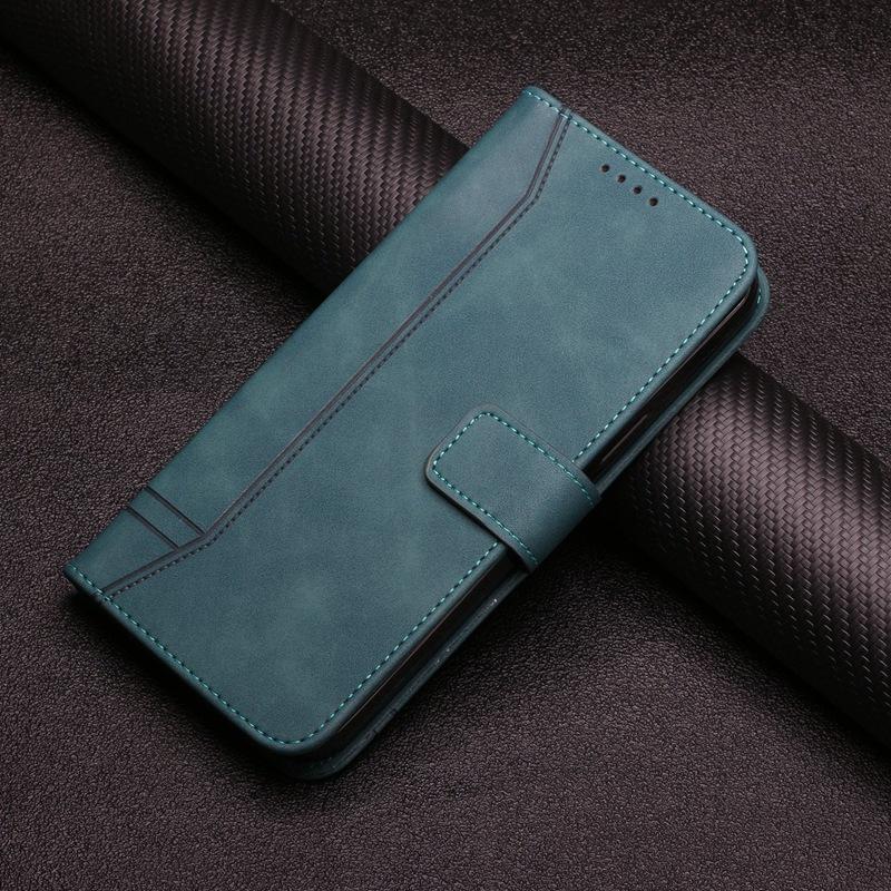 Anti-Fingerprint Matte Leather Wallet Case for Moto LG Nokia Sony Card Holder Flip Cover for Google OPPO OnePlus VIVO Handstrap Phone Case