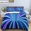 3D пододеяльник психоделический абстрактный двуспальный комплект постельного белья 2/3 шт пододеяльник с застежкой-молнией King Size полиэстеровый чехол