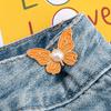 1 Pair Butterfly Waist Buckle For Women Skirt Jeans Adjustable Waist Clip Waist-Narrowing Buttons Metal Pins Clothing Accessories