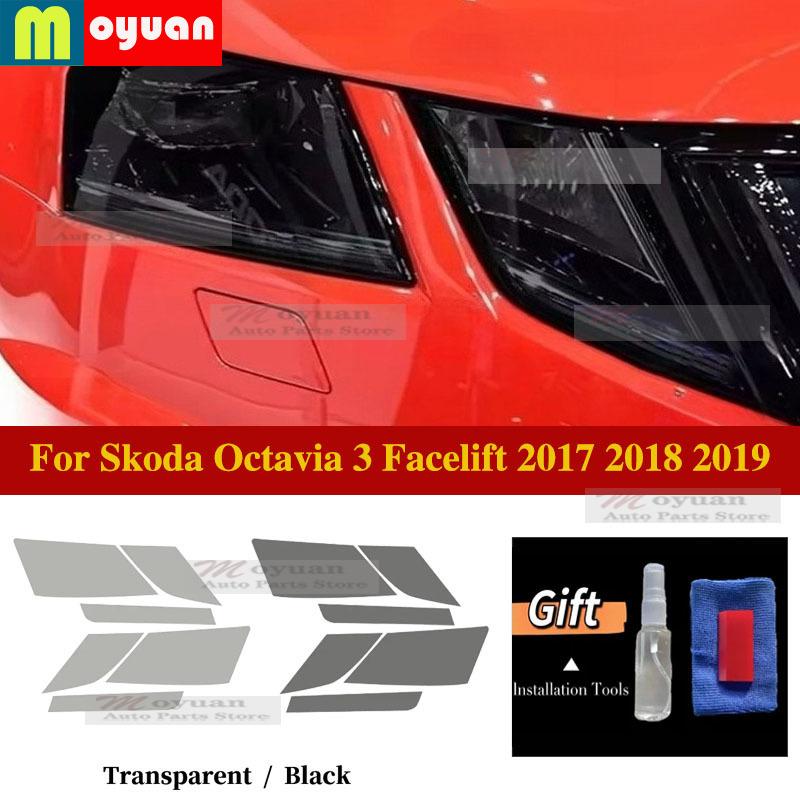 For Skoda Octavia 3 Facelift 2017 2018 Car Headlight Protect Car Film Front Headlamp TPU Exterior Sticker Car Accessories