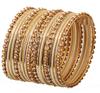 Браслет Touchstone из индийского сплава металла Болливуда и текстурированного светло-золотистого цвета, дизайнерский набор из 18 браслетов античного золотого тона для [Touchstone]