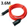 3.6 Meter 10A Car Socket Extension Cord 12V 24V Car Charger Plug Cable Female Socket Adapter Accessories