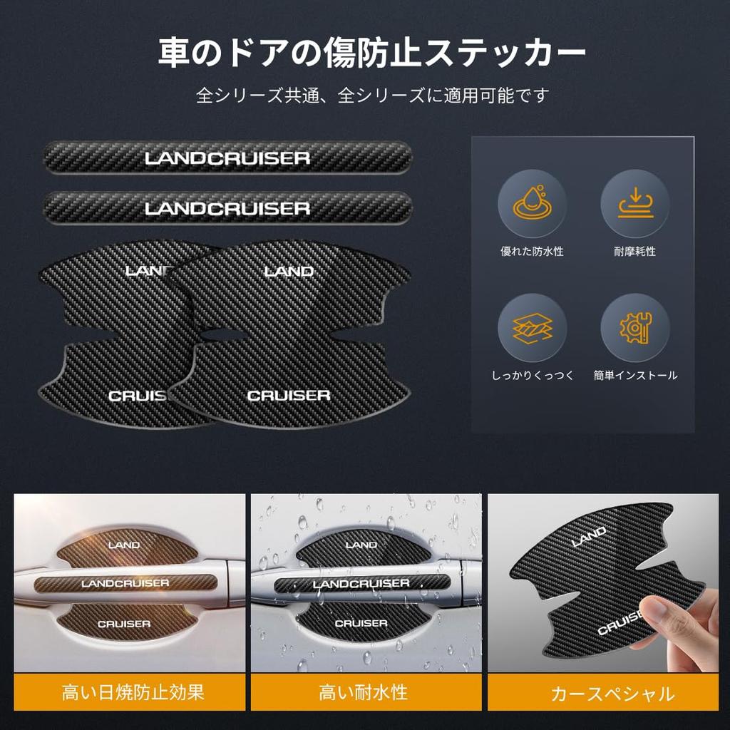 Защитные накладки на ручки дверей LUTU, Land Cruiser 250, модель выпущена в апреле 2024 года, эксклюзивные, устойчивые к царапинам,