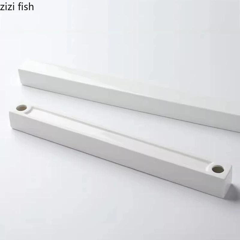 Чисто белая керамическая длинная прямоугольная тарелка, квадратная десертная тарелка, тарелки для суши, тарелки для закусок, специальная посуда для молекулярной кухни