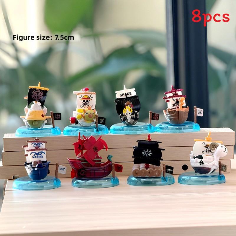Набор моделей пиратских кораблей One Piece для детей, ПВХ, коллекционные фигурки, декор для стола, подарок