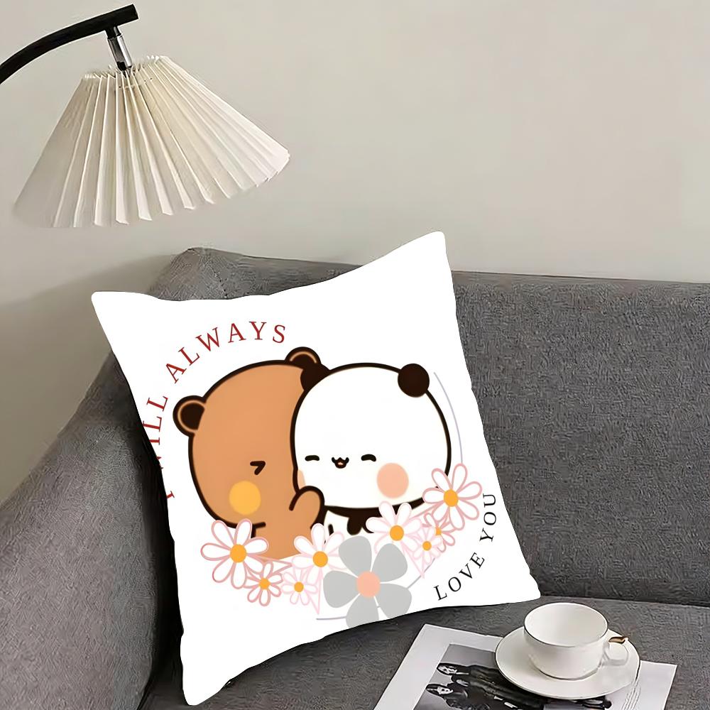 Чехол для подушки P-Panda Bubu And Dudu, двусторонний, плюшевый – Для автомобиля, дивана, спальни, идеально подходит в качестве подарка.