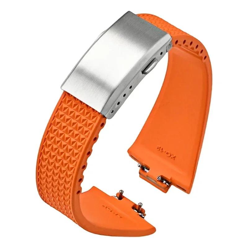 Фторкаучуковый ремешок для Tissot PRX Series Super Player 35 мм 40 мм FKM Женский Мужской Быстросъемная Складная Пряжка Ремешок для часов 11 мм 12 мм