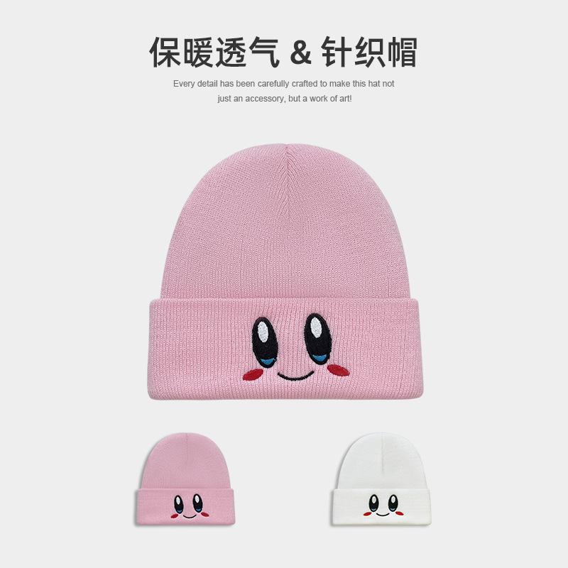 Cartoon Big-Eyed Knit Hat for Women, Winter Outdoor Cycling Cold-Proof Hat, Versatile Knit Hat for Big Heads, Maternity Hat