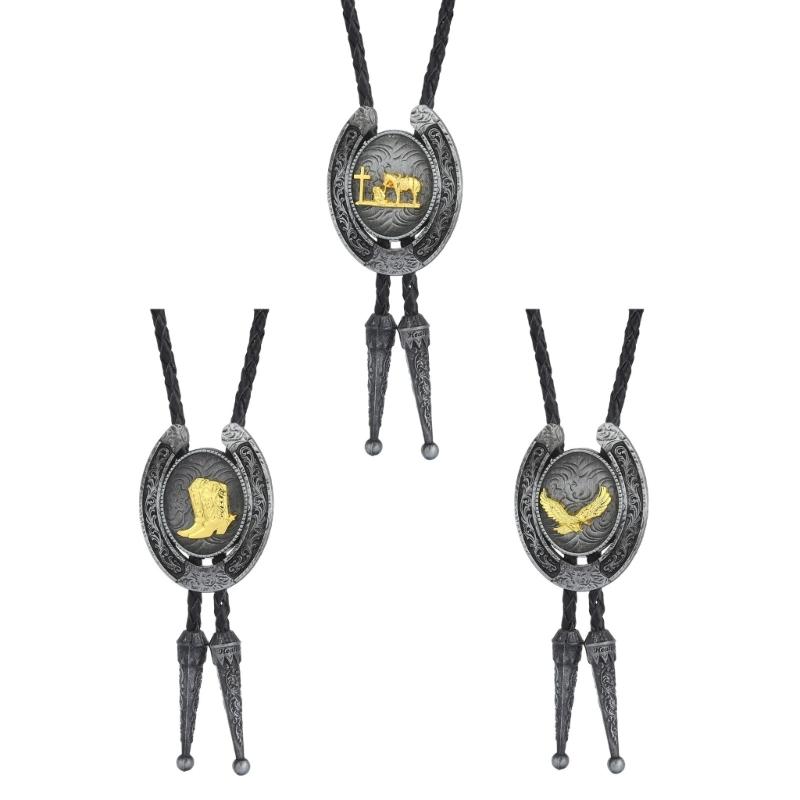 Ковбойский металлический галстук-боло с орлом, галстук с орлом для рубашки, джинсов, западное ожерелье, плетеный галстук-шнурок, галстук-боло