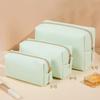 Сплошной цвет косметичка женская косметичка водостойкая искусственная кожа дорожная портативная сумка для хранения туалетных принадлежностей органайзер кошелек