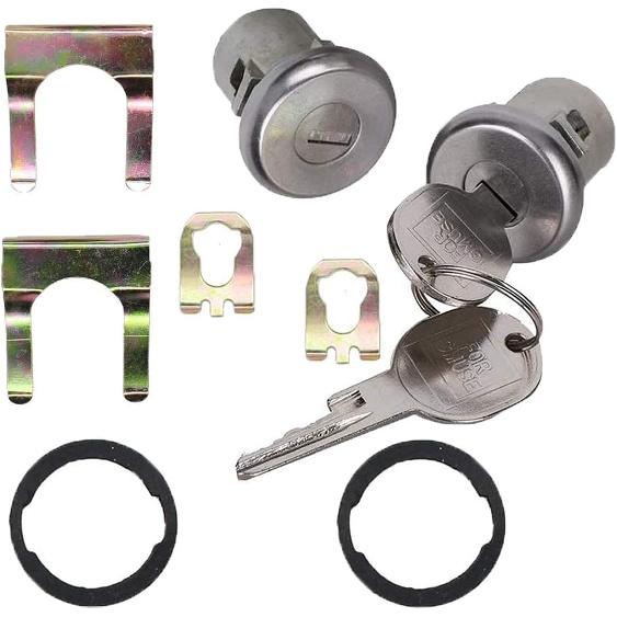 2PCS Door Lock Cylinder Set Front Left/Right,Compatible With Chevrolet Truck C10 C20 C30 GMC 1500 2500 3500 1965-1987 SUV Blazer Jimmy Suburban Van