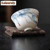 90ml Hand-painted Loofah Master Cup Dehua White Porcelain Teacup Single Master Cup Large Gourd Tea Bowl Kung Fu Teaset Drinkware