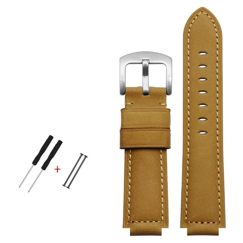 Ремешок для часов из воловьей кожи с верхним слоем, 24-16 мм, кожаный ремешок ручной работы Crazy Horse для timex T49859 | T2N720 | T2p141 Ремешок для часов