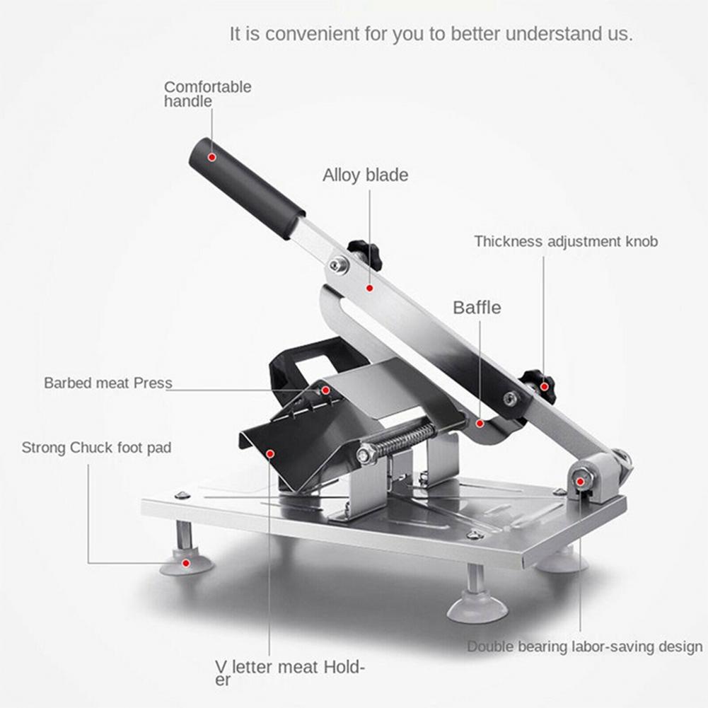 Легкоочищаемый резак для мяса Машина для резки замороженного мяса из нержавеющей стали с регулируемой толщиной Эргономичный дизайн Кухня для мяса