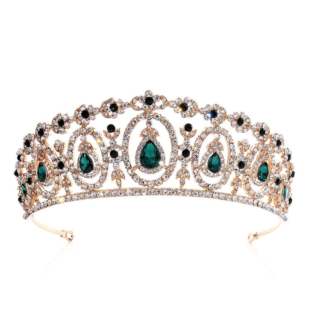 Popular New Baroque Multi-color Rhinestone Bridal Crown Headband Wedding Alloy Accessories