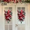 Holiday Season Home Accents Candy Cane Christmas Teardrop Swag, Red White Striped Peppermint Swag Front Door Seasonal Wreath for Door, Indoor Outdoor
