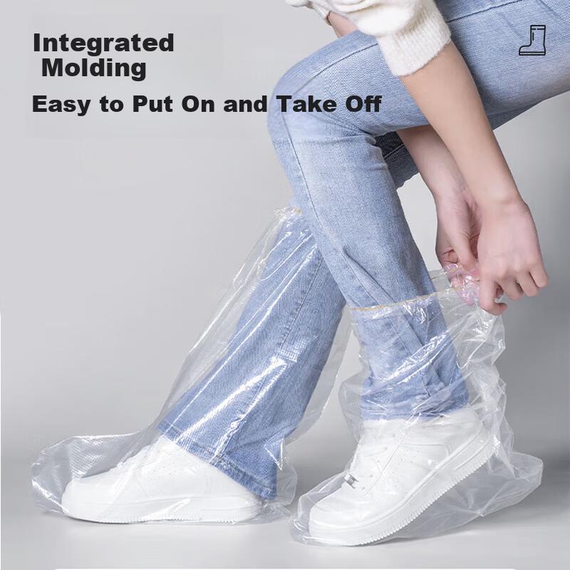 Qihaiqiu Disposable Waterproof Non-Slip Thickened Outdoor Hiking Rain Shoe Covers Unisex 30-Pack
