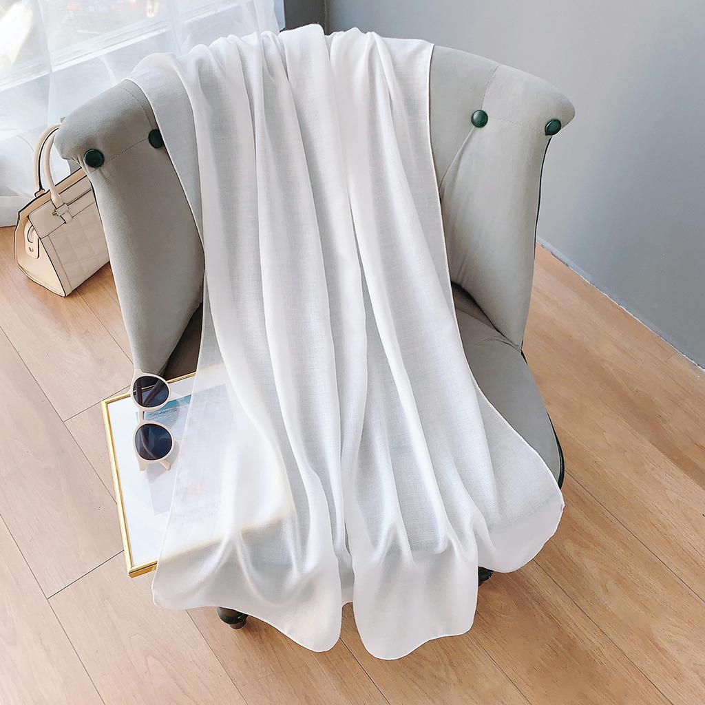 Women's Spring and Summer Literary Korean Version Long Solid Color Shawl Thin Versatile Neck Protection Scarf Air-conditioned Exterior