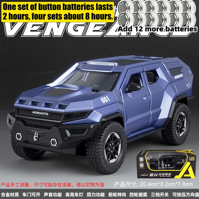 1:24 Rezvani Motors Vengeance Американский Премиум Бронированный Внедорожник Модель Автомобиля из Литого Металла Сплав Модный Декор Коллекционные Предметы