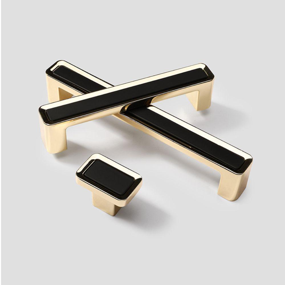 Square Single Hole Square Single Hole Handle Zinc Zinc Zinc Alloy Black Gold Handle  Cabinet Doors