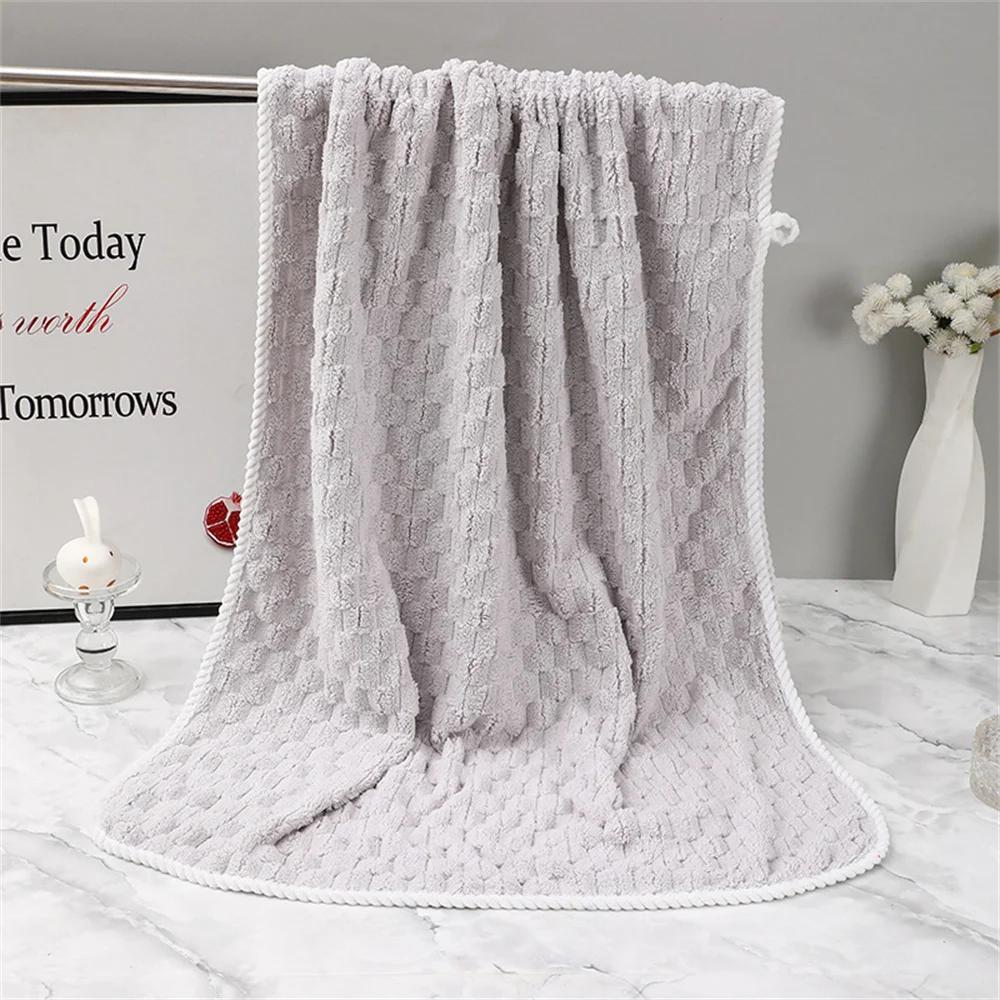 34X74 см Мягкое Утолщенное Коралловое Микрофибровое Флисовое Полотенце Быстросохнущее Впитывающее Однотонное Для Лица И Рук Полотенце Для Ванной Комнаты