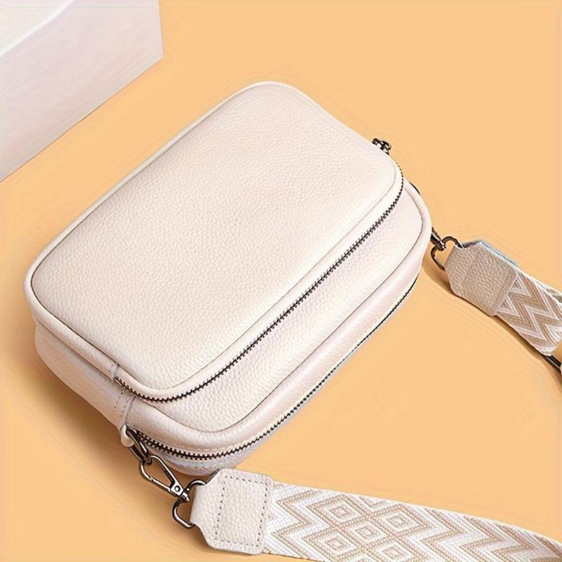 Small Casual Women's Fashion Shoulder Bag, Solid Color Crossbody Purse with Adjustable Geometric Strap